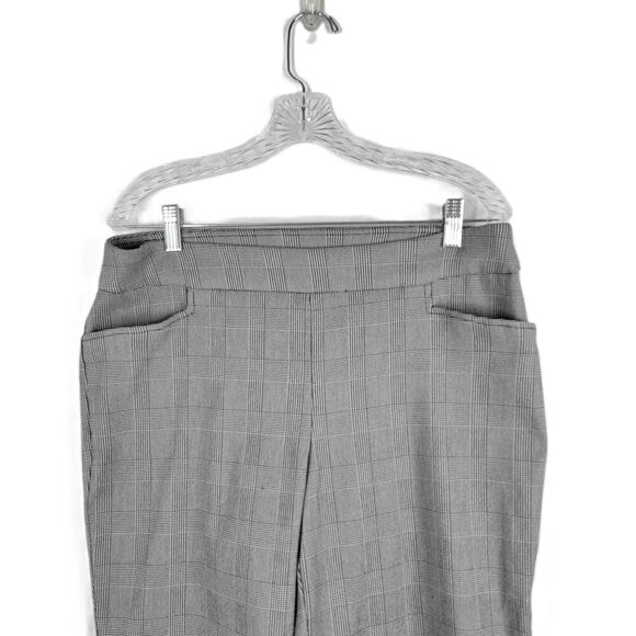 Time And Tru Grey Plaid High Waisted Pants Size Large - Picture 2 of 7